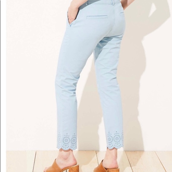 Loft - Eyelet Hem Girlfriend Chinos - Picture 8 of 8